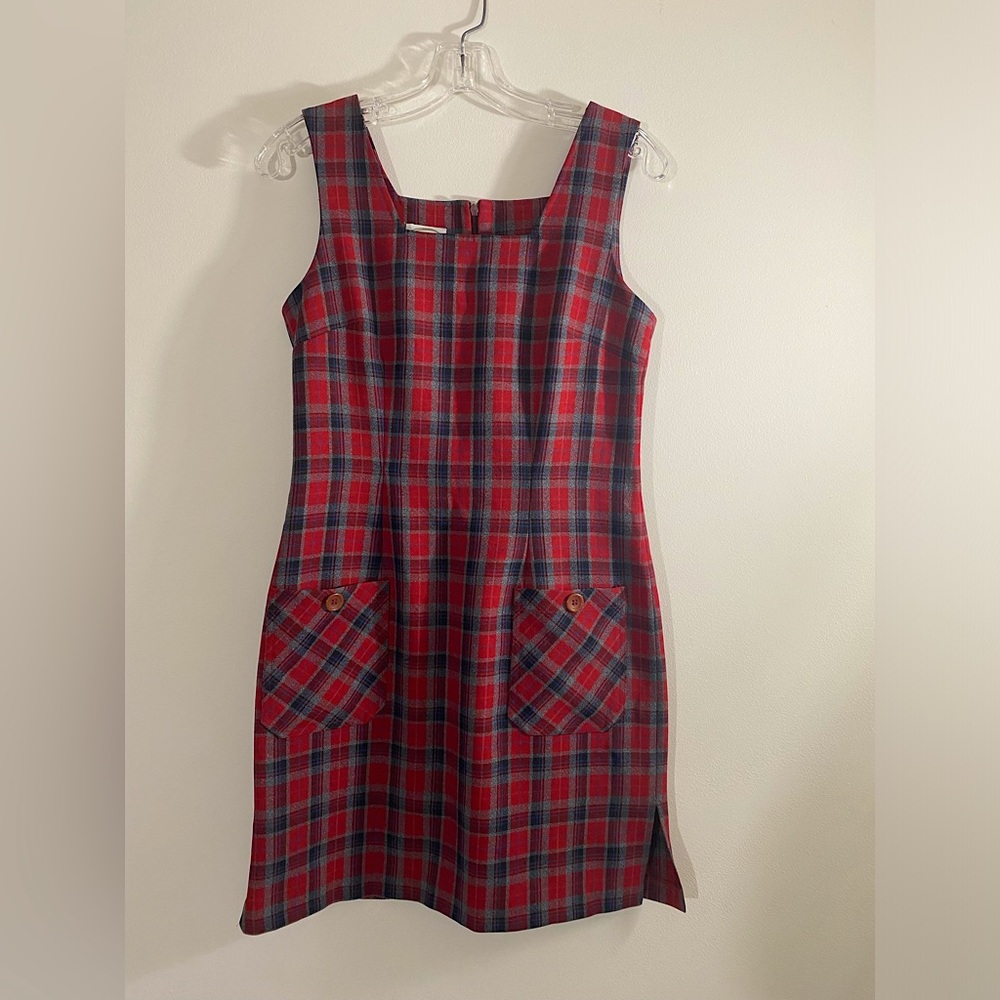 JSA Collection Red Plaid Sheath Dress (SIZE 36)